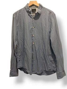 Denim & Flower Ricky Singh Light Blue Polka Dot Button Down Shirt Men’s XL Slim